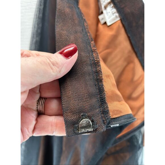 Adrianna Papell Tulle Maxi Skirt Copper Black Evening Goth Formal Size 8 - Picture 14 of 15